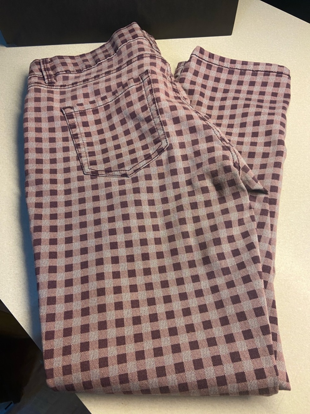 Liz Claiborne Mauve and Plum Gingham Trousers